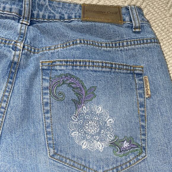 Coldwater Creek Women Size 10 Jeans Bootcut Floral Boho Hippie Y2K Denim - Picture 10 of 10